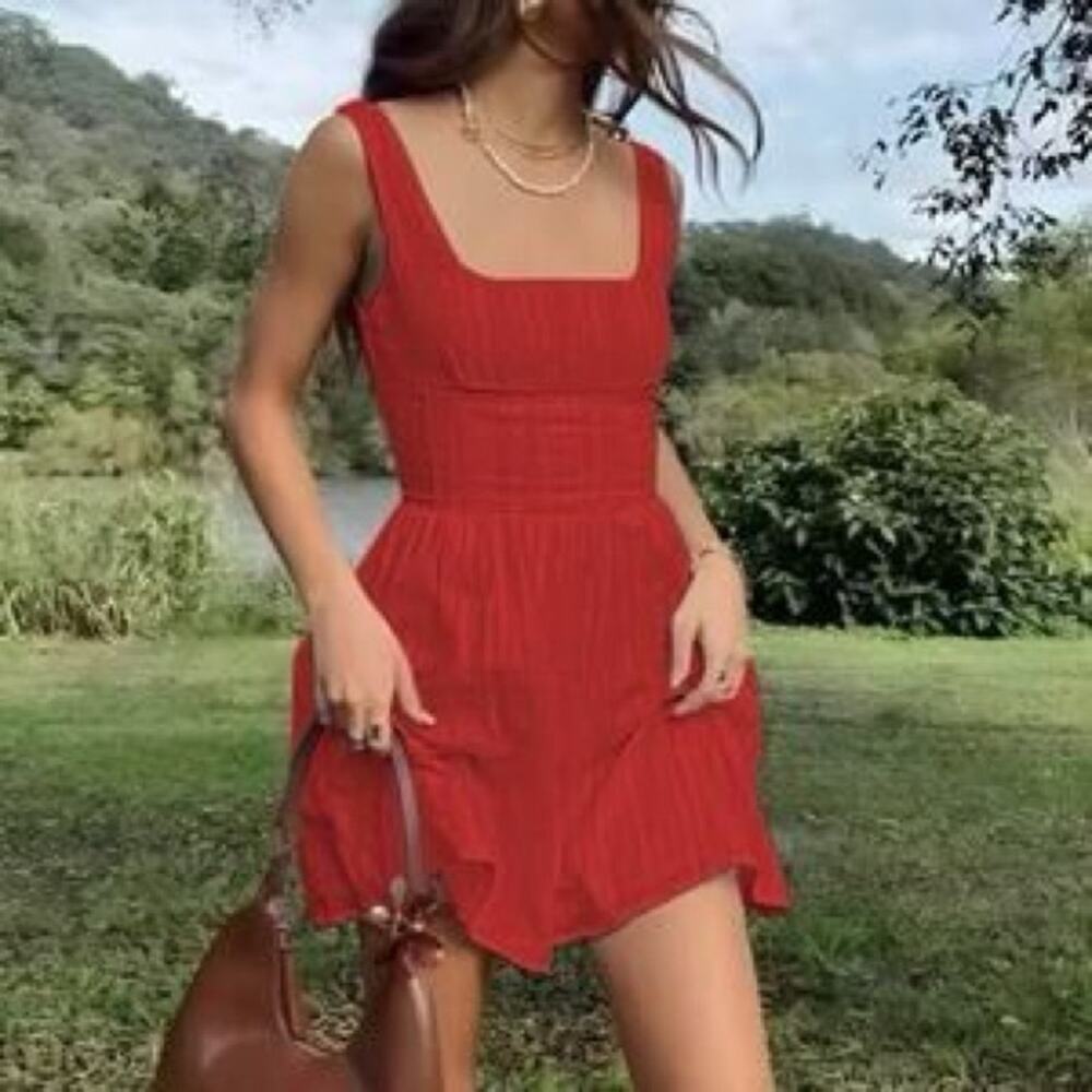 Commense Red Mini Dress